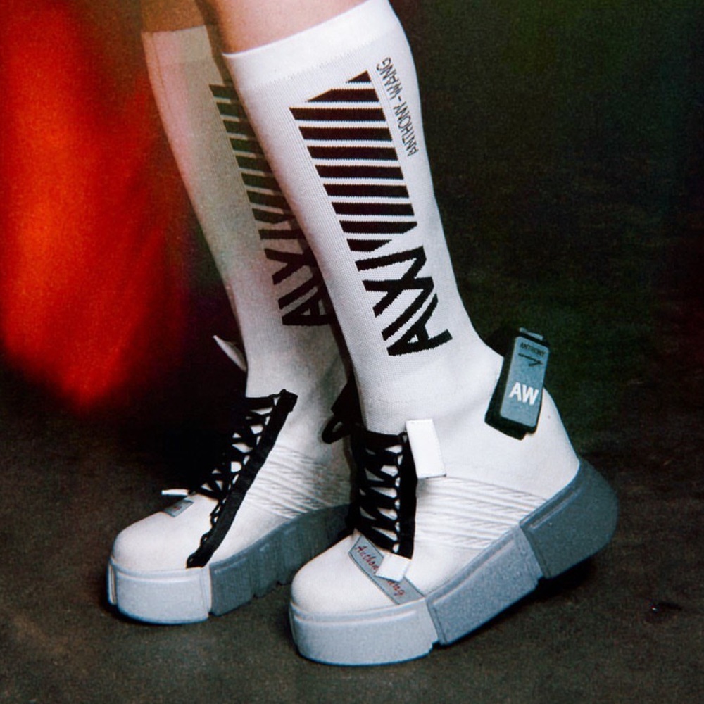 Anthony Wang white sock sneaker wedge - Picture 4 of 8